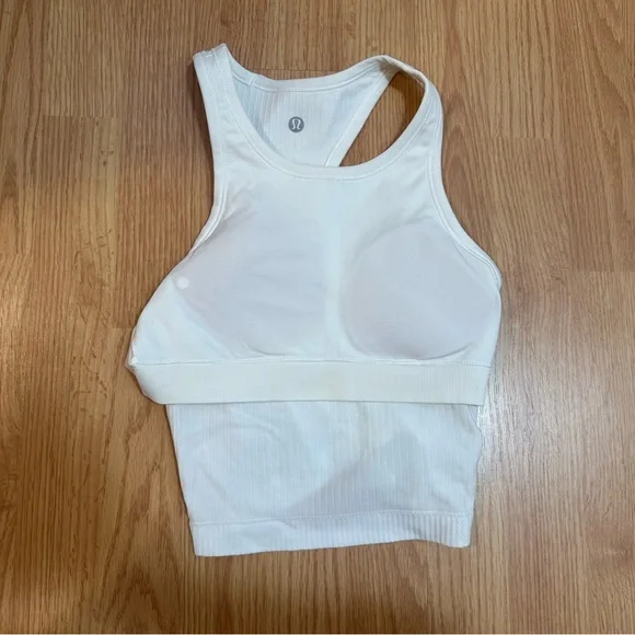 Lululemon Ebb to Street Racerback Crop Tank Size 4 White - Picture 10 of 10